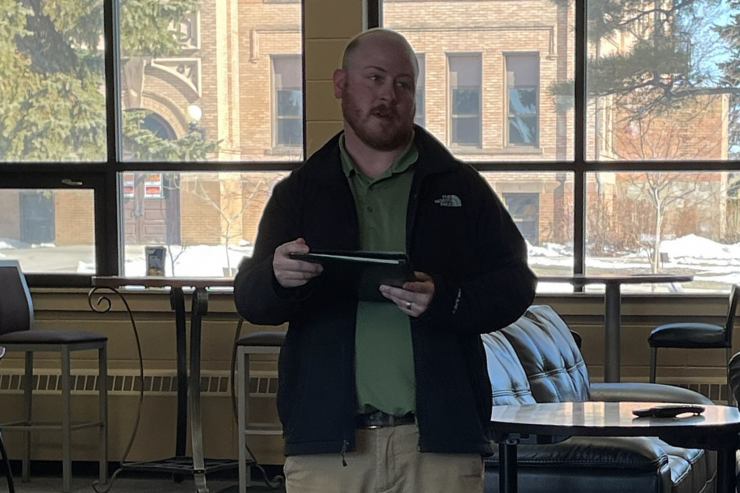 Cody presenting for Arbor Day